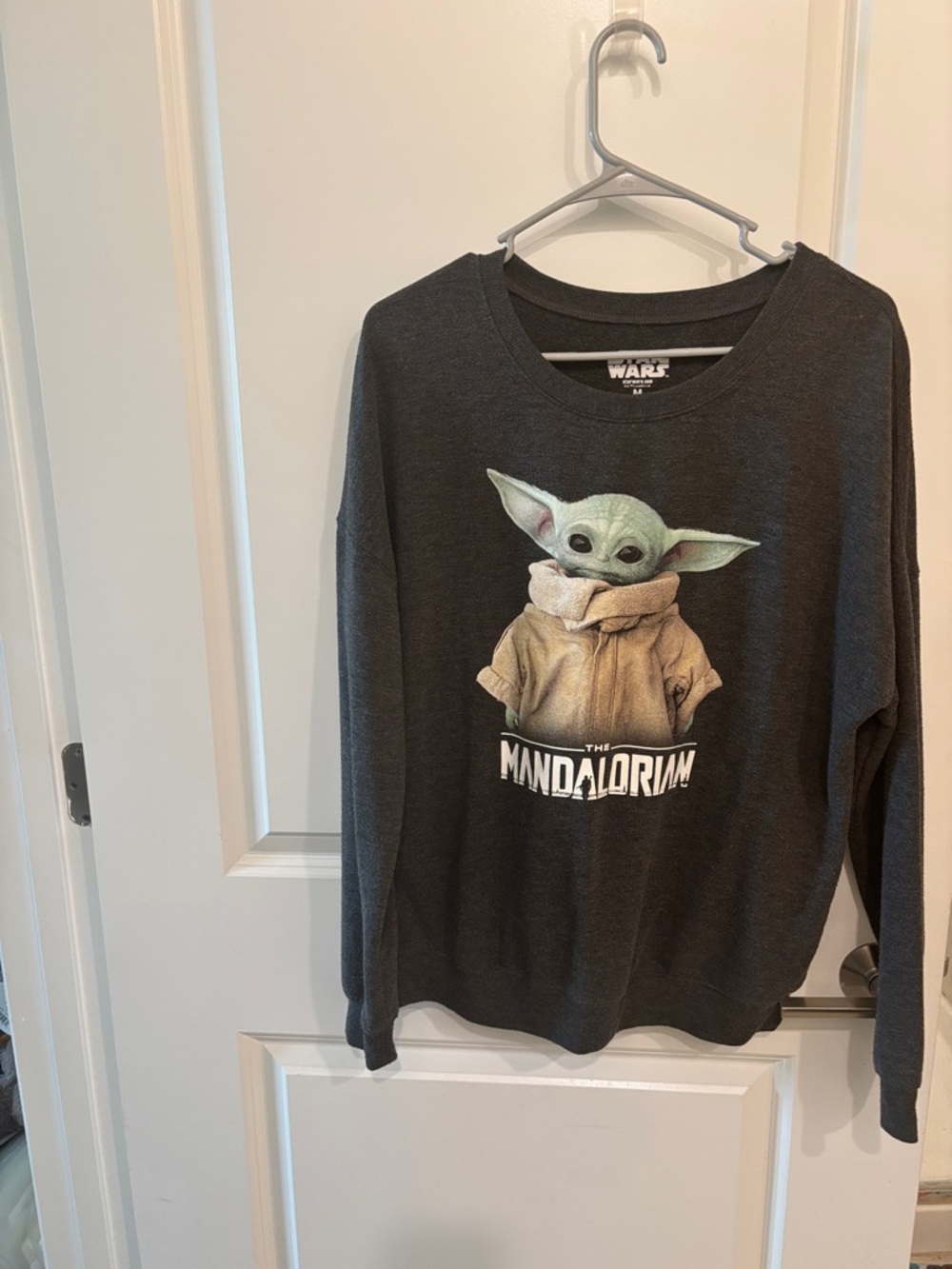 Star Wars Grogu Sweatshirt - Charcoal with Green and Tan Graphic